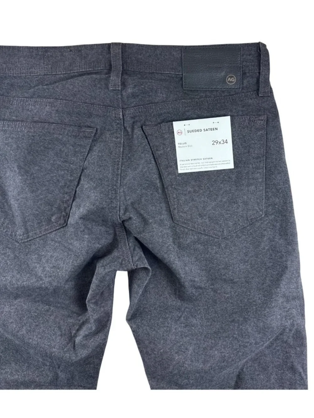 AG Adriano Goldschmied Tellis Modern Slim Sueded Sateen Pants Men's 29x34 NWT